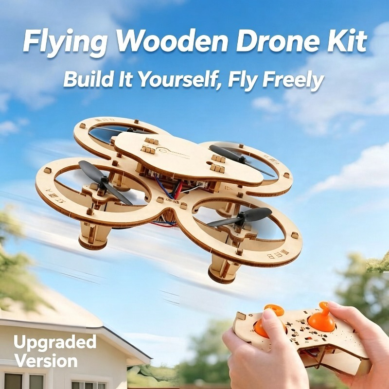 Diy From Old Electronics - Holz-RC-Quadcopter DIY-Kit Elektronik Lernspielzeug RC-Flugzeug-Bausatz MINT-Wissenschafts-Bausatz